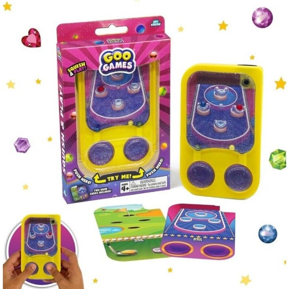 GooGames, Hand-Held Water Games with Floating Treasures, Sensory Fidget Yellow